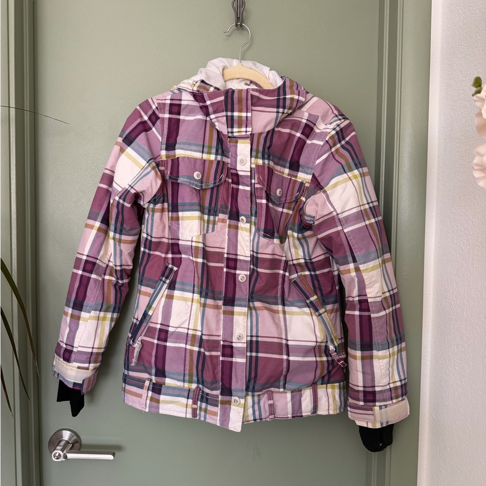 Core Powder Room Plaid Ski Jacket XS | Hooded Winter Coat